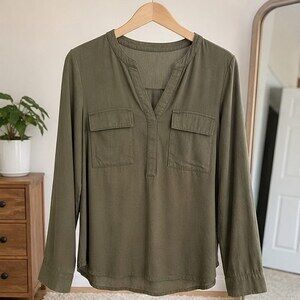Taupe Pleated Blouse